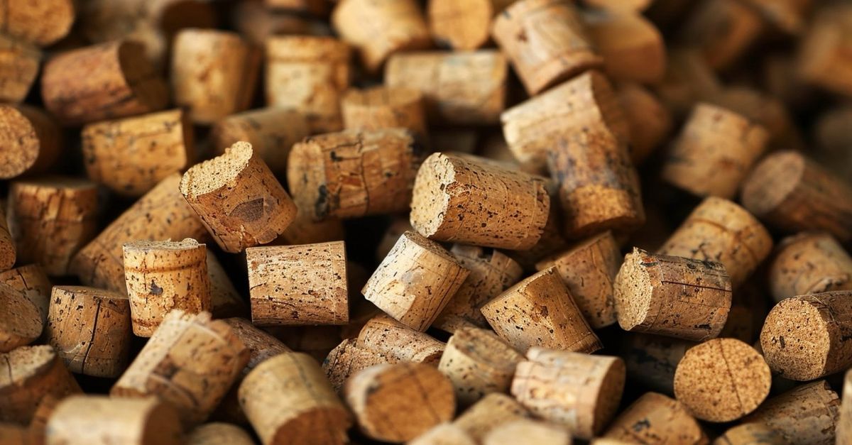 Une pile de bouchons en liège recyclés illustrant le recyclage écologique et créatif